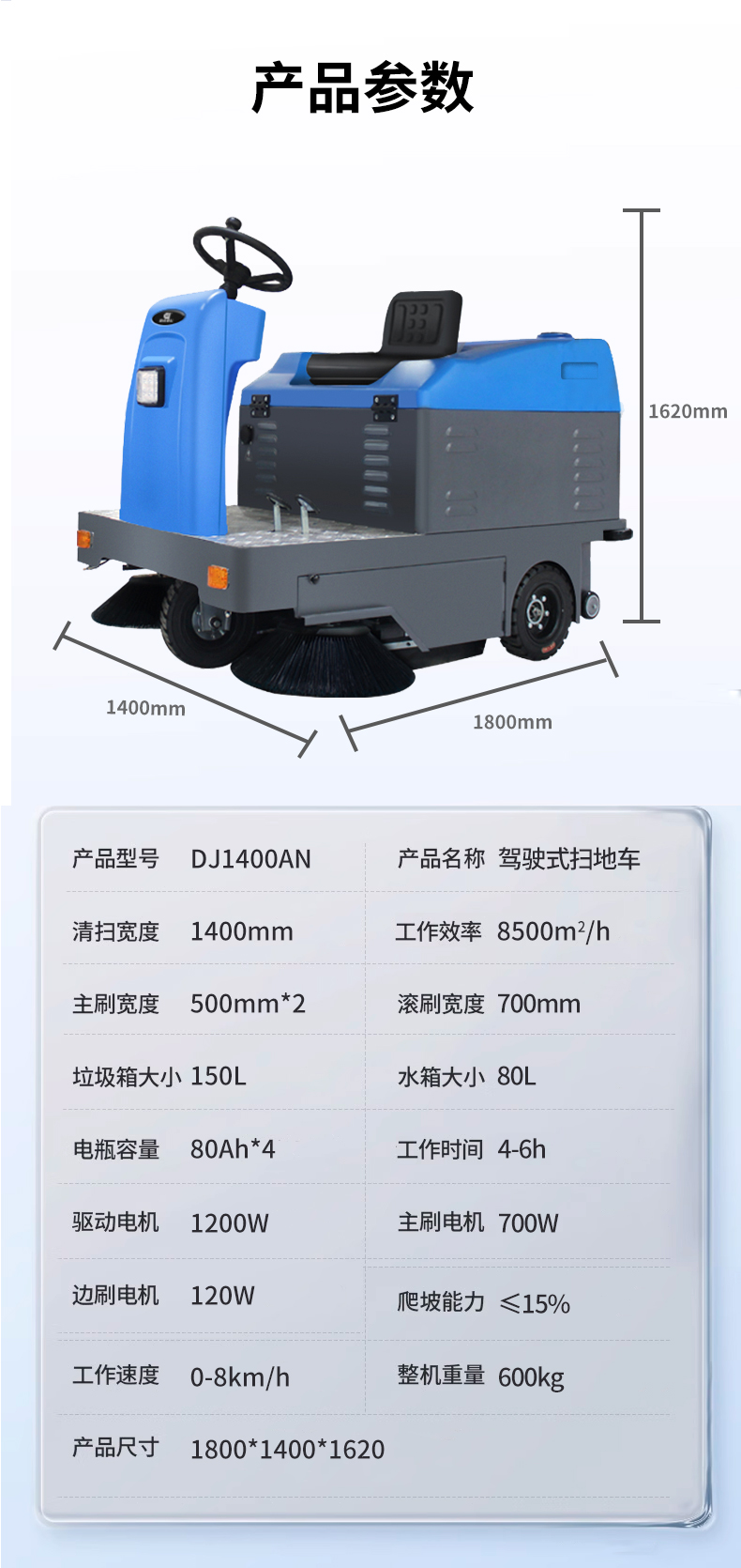 鼎潔盛世駕駛式掃地機(jī) DJ1400AN33